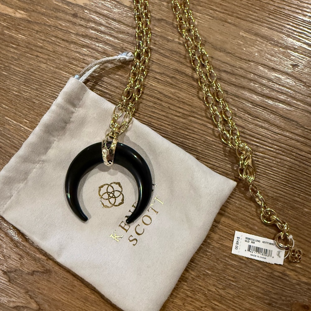 Kendra Scott Rebecca Black Horn/Half Moon Necklace - Picture 4 of 4